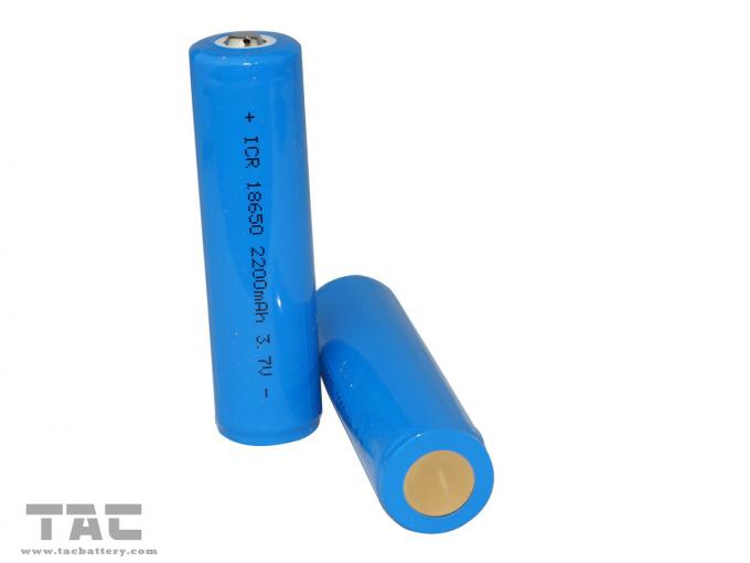pilhas de baterias cilíndricas do íon do lítio 3.7V 18650 2200mAh