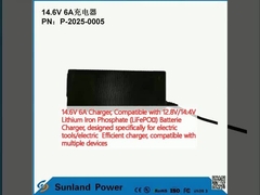 14.6V 6A Carregador, compatível com 12.8V/14.4V Fósforo de ferro de lítio (LiFePO4) Carregador de bateria, projetado especificamente para ferramentas elétricas / carregador elétrico Eficiente, compatível com vários dispositivos