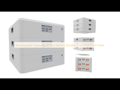 Bateria de lítio recarregável empilhável durável 51.2V 50Ah para casa