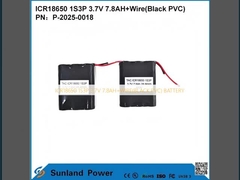 ICR18650 1S3P 3.7V 7.8AH+WIRE ((PVC preto)